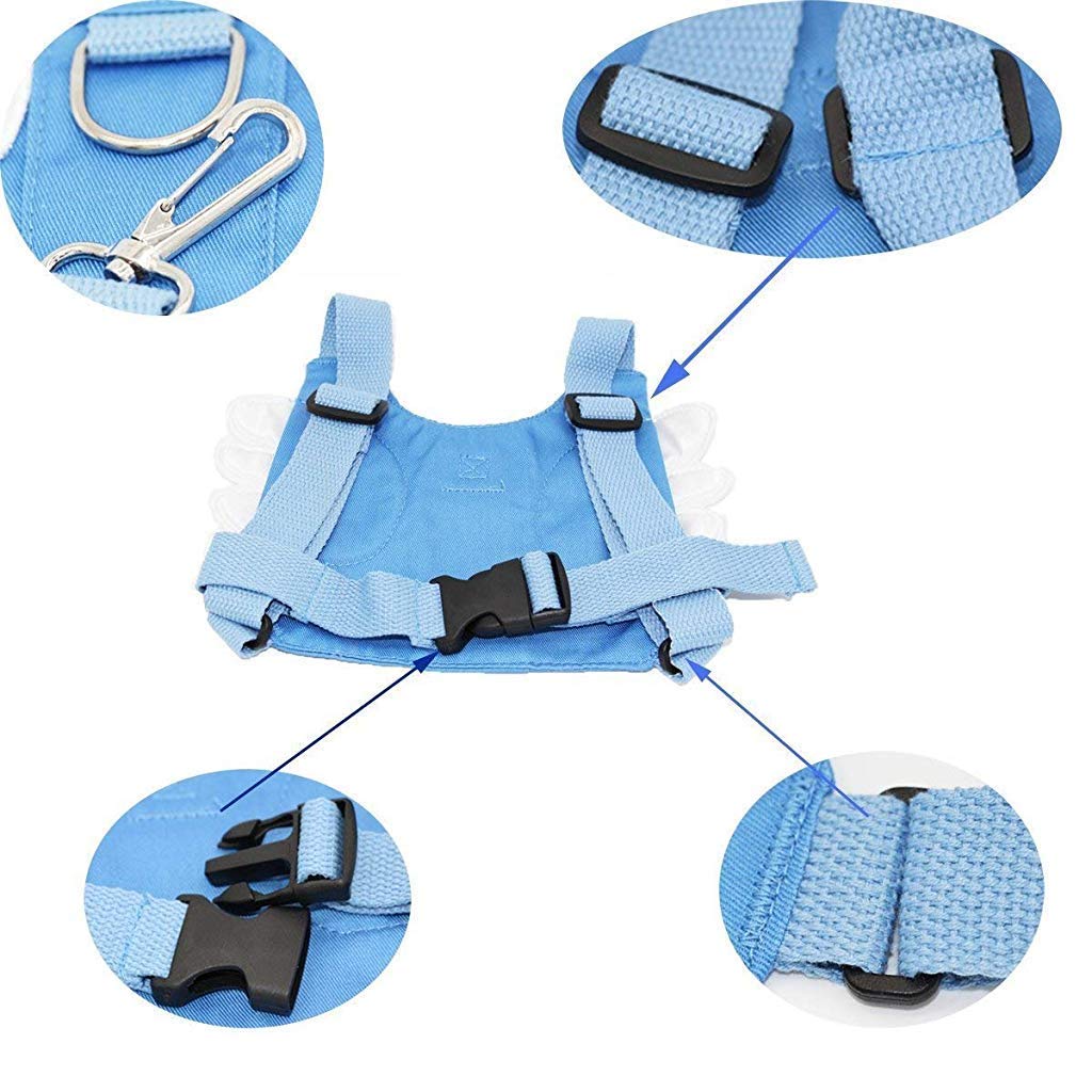 SNOWIE SOFT Baby Safety Walking Harness, Child Toddler Anti-Lost Belt Harness Reins with Leash Kids Assistant Strap Angel Wings Travel Haress for 1-3 Years Boys and Girls (Blue) SNOWIE SOFT Baby Safety Walking Harness, Child Toddler Anti-Lost Belt Harness Reins with Leash Kids Assistant Strap Angel Wings Travel Haress for 1-3 Years Boys and Girls (Blue)